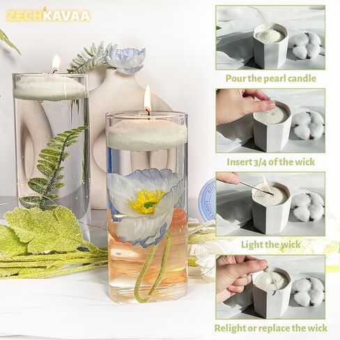 Unscented Light Green Pearled Candle 18oz Luxury Sand Candle Granulated Wax - 30 Cotton Wicks – Wax for Candle Making Decorative Candles Smooth and Clean Burning Lasts up to 120 Hours in Saudi Arabia