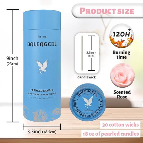 Unscented Light Green Pearled Candle 18oz Luxury Sand Candle Granulated Wax - 30 Cotton Wicks – Wax for Candle Making Decorative Candles Smooth and Clean Burning Lasts up to 120 Hours in Saudi Arabia