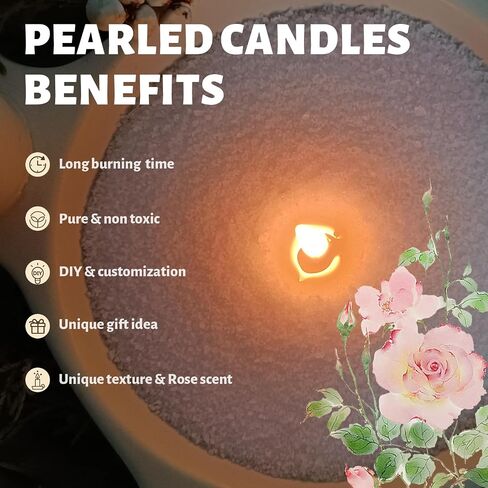 Unscented Light Green Pearled Candle 18oz Luxury Sand Candle Granulated Wax - 30 Cotton Wicks – Wax for Candle Making Decorative Candles Smooth and Clean Burning Lasts up to 120 Hours in Saudi Arabia