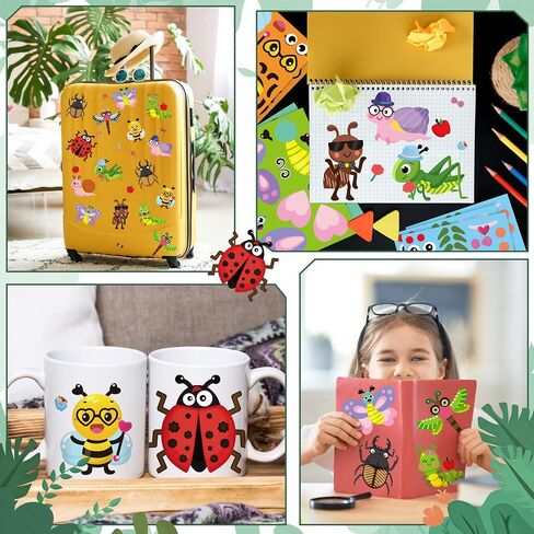 CY2SIDE 45pcs Make Your Own Bugs Stickers for Kids, Butterfly Beetle Bee Make a Face Stickers Games for School Rewards, Spring Insect Party Favor, DIY Mix and Match Bugs Summer Party Games in Saudi Arabia