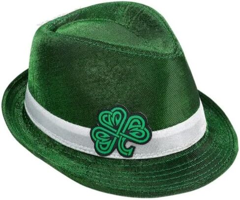 The Dreidel Company Green Plaid/Celic Shamrock St. Patrick's Day Party Accessory, Fedora Hat,Costume Accessories, Party Favor in Saudi Arabia