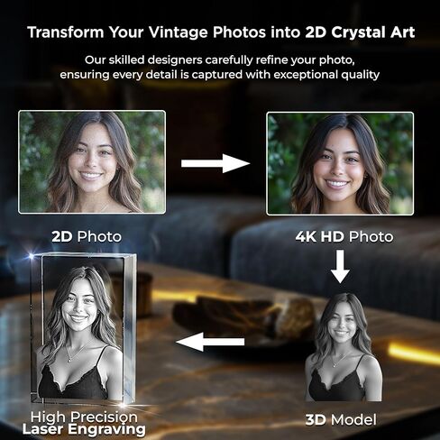 CAPTUR3D 3D Crystal Photo, Valentines Day Gifts for Women, Men, Wife, Husband, Mom, Great Personalized Gift using any Photo, 3D Crystal Cube, Custom 3D Picture, Customized Anniversary, Couple Gifts in Saudi Arabia