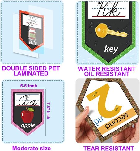 48 Pieces Cursive Alphabet and Number Back to School Bulletin Board Set, Cursive Letter Formation Cards, Early Learning Posters Cards for Kindergarten Primary Classroom Wall Décor(Cursive Style) in Saudi Arabia