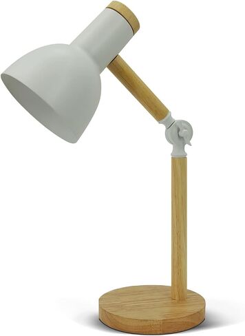 LED White Desk Lamps for Home Office, 3-Color Dimmable White Table Lamp for Bedroom, Wood Desk Lights for Dorm Roomb, Desktop Lighting, Tabletop in Saudi Arabia