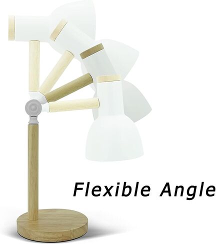 LED White Desk Lamps for Home Office, 3-Color Dimmable White Table Lamp for Bedroom, Wood Desk Lights for Dorm Roomb, Desktop Lighting, Tabletop in Saudi Arabia