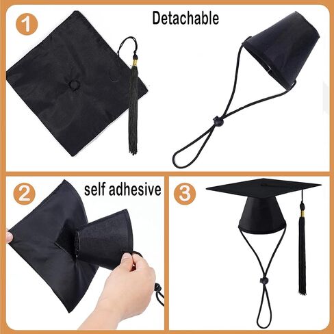 2 Pack Pet Graduation Caps Large Dog Graduation Hats with Black Tassels for Graduation Season Puppy Cats Outfits Holiday Grad Costume Accessories Party Photo Props (Black, Large) in Kuwait