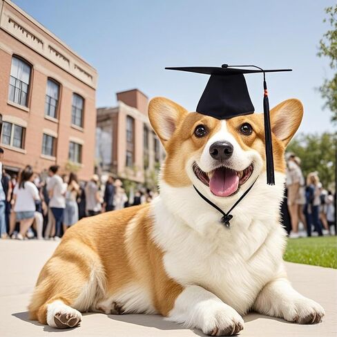 2 Pack Pet Graduation Caps Large Dog Graduation Hats with Black Tassels for Graduation Season Puppy Cats Outfits Holiday Grad Costume Accessories Party Photo Props (Black, Large) in Kuwait