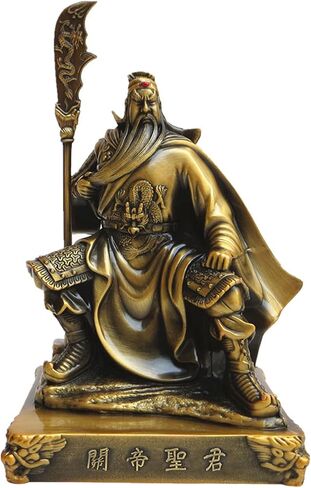 GQPZMD Guan Yu,Chinese Fengshui Guan Gong Statue,Antique Bronze Finish Statue for Decoration car Home Office Tabletop,Historical Collection Good Lucky Gifts 4.6 Inch in Kuwait