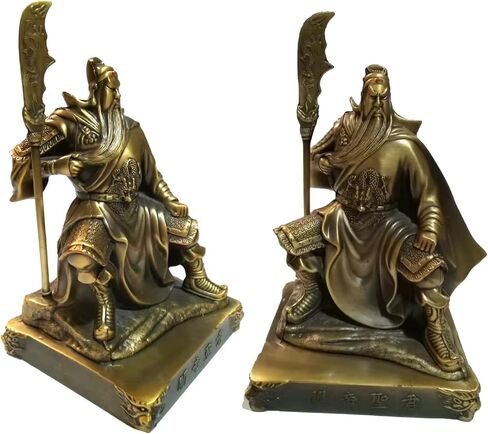 GQPZMD Guan Yu,Chinese Fengshui Guan Gong Statue,Antique Bronze Finish Statue for Decoration car Home Office Tabletop,Historical Collection Good Lucky Gifts 4.6 Inch in Kuwait