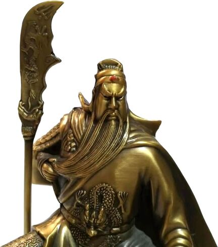 GQPZMD Guan Yu,Chinese Fengshui Guan Gong Statue,Antique Bronze Finish Statue for Decoration car Home Office Tabletop,Historical Collection Good Lucky Gifts 4.6 Inch in Kuwait