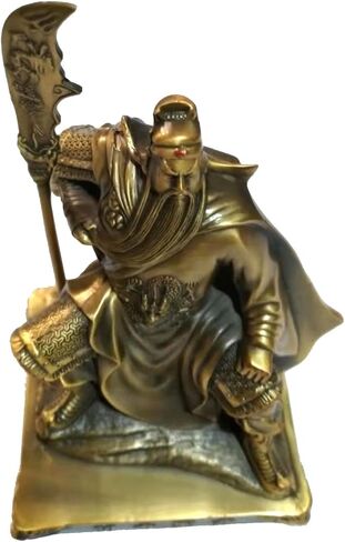 GQPZMD Guan Yu,Chinese Fengshui Guan Gong Statue,Antique Bronze Finish Statue for Decoration car Home Office Tabletop,Historical Collection Good Lucky Gifts 4.6 Inch in Kuwait