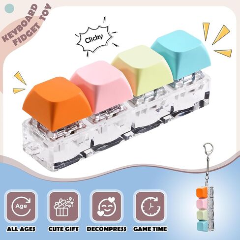 SCIONE 6 Pcs Keyboard Fidget Toy, Fidget Clicker Keyboard Fidget Keychain Keyboard Decompression Toys, ADHD Anxiety Stress Relief Toys for Adults, Easter Classroom Prizes Return Gifts for Kids in Saudi Arabia
