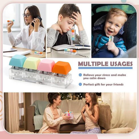 SCIONE 6 Pcs Keyboard Fidget Toy, Fidget Clicker Keyboard Fidget Keychain Keyboard Decompression Toys, ADHD Anxiety Stress Relief Toys for Adults, Easter Classroom Prizes Return Gifts for Kids in Saudi Arabia