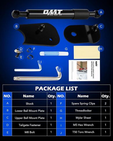 Orion Motor Tech Tailgate Assist Compatible with Ford Ranger 2019 2020 2021 2022 2023, Heavy Duty Steel Tailgate Shock Absorber Tailgate Damper in Saudi Arabia