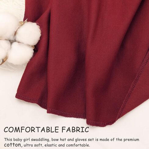 DRESHOW BQUBO الوليد تلقي بطانية القوس قبعة قفازات مجموعة القطن الدافئة الطفل قماط بطانية للف الطفل كيس النوم دش هدية in Kuwait