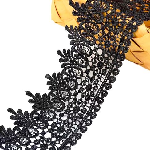 15-Yard Dark Red Lace Ribbon for Sewing, Decorative Trim, Fabric by The Yard, 3.54in Wide, Perfect for DIY, Wedding, Party Decorations, and Fashion Design in Saudi Arabia