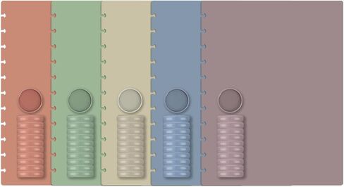 gisgfim 5 Set Discbound Notebook Cover and Disc Set 8.5 x 11.75 inch Inch Poly Cover with Disc Discbound Notebook Accessories for School Office Subject Document (Macaron Color) in Kuwait