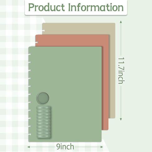 gisgfim 5 Set Discbound Notebook Cover and Disc Set 8.5 x 11.75 inch Inch Poly Cover with Disc Discbound Notebook Accessories for School Office Subject Document (Macaron Color) in Kuwait