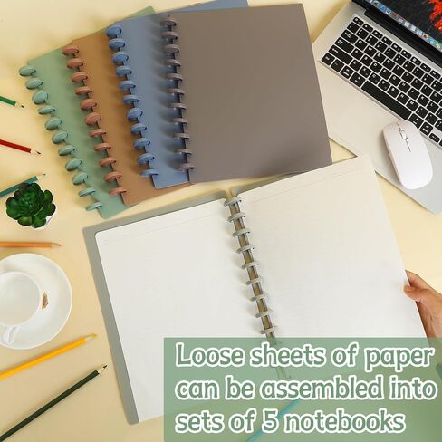 gisgfim 5 Set Discbound Notebook Cover and Disc Set 8.5 x 11.75 inch Inch Poly Cover with Disc Discbound Notebook Accessories for School Office Subject Document (Macaron Color) in Kuwait