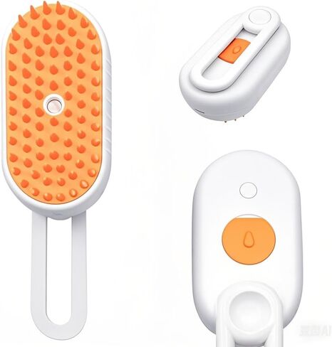 فرشاة Cloud Care Cat مع البخار-فرشاة شعر الحيوانات الأليفة ذاتية التهوية ذاتية للتسلق ، 360 ذراع دوارة ، رأس خشور سيليكون قابل للفصل (Orange) in Kuwait