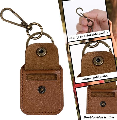Leather Ring Holder Keychain, Portable Gym Ring Holder Jewelry Holder Keychain Ring Holder Keychain Pouch for Gym Leather Jewelry Travel Pouch for Wedding Ring and Necklaces Women Men Gift (Black) in Saudi Arabia