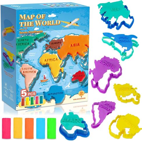 DoodleDoo Modeling Clay for Kids Toddlers Art Clay Kit 5 Colors Plasticine with Tools Color Dough Tool Set Colored Soft Sculpting Clay Toys Gifts for Age 3 4 5 6 7 8+ Children(Planet) in Saudi Arabia