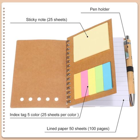48 Sets Nurse Appreciation Gifts Bulk 2025 Thank You Gift Notebook with Sticky Notepad Index Tabs with Bamboo Ballpoint Bulk for Nurse Week Medical Graduation Party in Saudi Arabia
