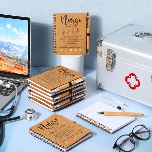 48 Sets Nurse Appreciation Gifts Bulk 2025 Thank You Gift Notebook with Sticky Notepad Index Tabs with Bamboo Ballpoint Bulk for Nurse Week Medical Graduation Party in Saudi Arabia