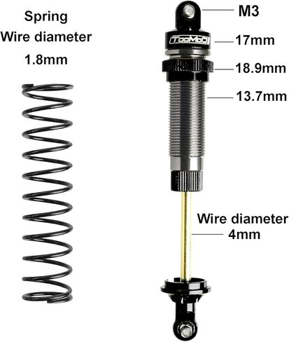 130mm RC Oil Shock Absorber Big Bore Damper for 1/8 Arrma Typhon,Redcat,Granite,Senton, HSP,HPI, Buggy Truggy,etc. Parts Upgrade Replace（2Pcs）(Grey) in Saudi Arabia
