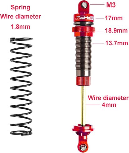 130mm RC Oil Shock Absorber Big Bore Damper for 1/8 Arrma Typhon,Redcat,Granite,Senton, HSP,HPI, Buggy Truggy,etc. Parts Upgrade Replace（2Pcs）(Grey) in Saudi Arabia