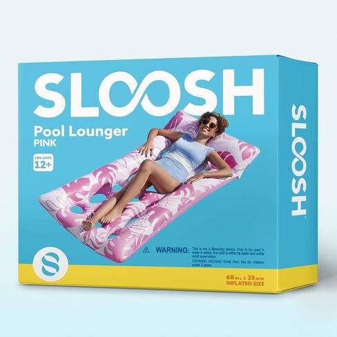 Sloosh Inflatable Pool Floats Adults - Large Pool Float Tanning Raft with Headrest, Keep Cool Above Water Swimming Pool Floaties Beach Lake Party Supplies in Saudi Arabia