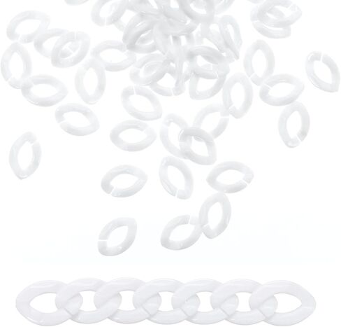 uxcell 200Pcs Acrylic Chain Linking Rings, Link Connectors Open Link Rings, Plastic C-Clip Hooks for DIY Purse Eyeglass Jewelry Making Chain, Pink in Kuwait
