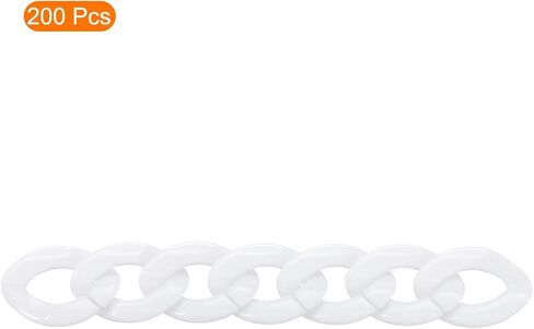 uxcell 200Pcs Acrylic Chain Linking Rings, Link Connectors Open Link Rings, Plastic C-Clip Hooks for DIY Purse Eyeglass Jewelry Making Chain, Pink in Kuwait