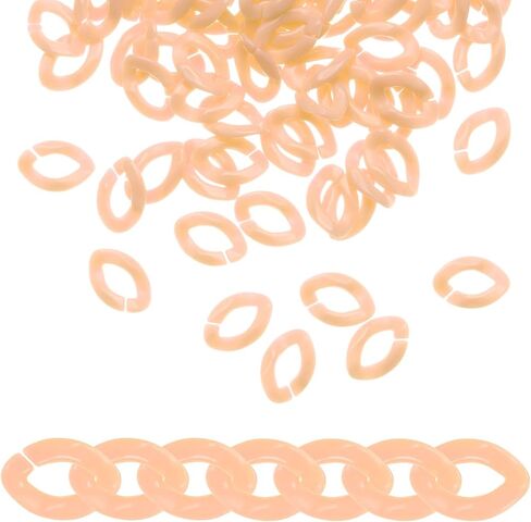 uxcell 200Pcs Acrylic Chain Linking Rings, Link Connectors Open Link Rings, Plastic C-Clip Hooks for DIY Purse Eyeglass Jewelry Making Chain, Pink in Kuwait