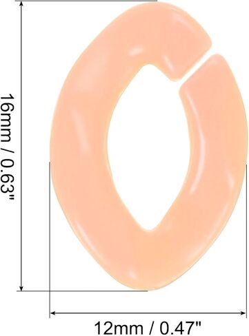 uxcell 200Pcs Acrylic Chain Linking Rings, Link Connectors Open Link Rings, Plastic C-Clip Hooks for DIY Purse Eyeglass Jewelry Making Chain, Pink in Kuwait