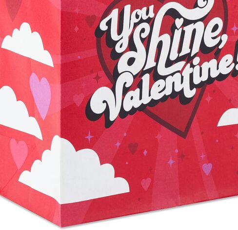 Hallmark 8" Medium Valentine's Day Gift Bags with Tissue Paper (3 Bags: Red with Black, Pink, White Stripes and Hearts) in Kuwait