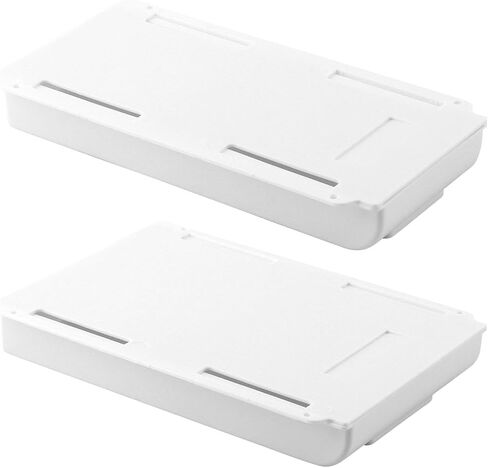 HONUTIGE Under Desk Drawer, 2 Pack Large & Small Under Desk Organizer Self-Adhesive Drawer for Under Desk Slide Out Under Table Storage Attachable Under Desk Storage for Office, Classroom, Home Black in Kuwait