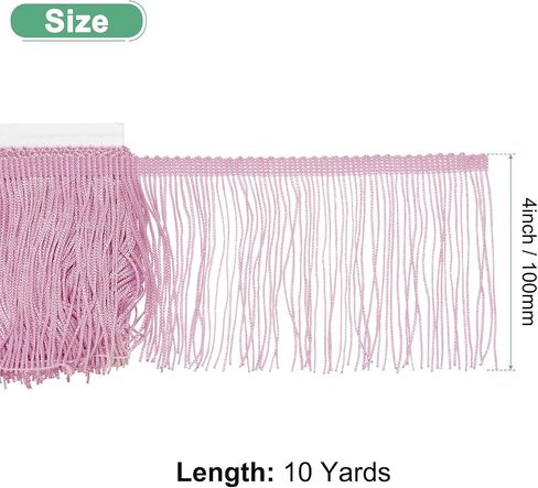 Chainette Fringe Trim, 10 Yards of 4" Polyester Braid Tassel Trim for DIY Crafts/Latin Dress/Lamp Shade Decoration/Wedding Dress/Sewing/Clothing Fringe Thread Yarn [Navy Blue] in Saudi Arabia