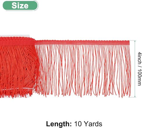 Chainette Fringe Trim, 10 Yards of 4" Polyester Braid Tassel Trim for DIY Crafts/Latin Dress/Lamp Shade Decoration/Wedding Dress/Sewing/Clothing Fringe Thread Yarn [Navy Blue] in Saudi Arabia