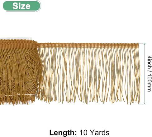 Chainette Fringe Trim, 10 Yards of 4" Polyester Braid Tassel Trim for DIY Crafts/Latin Dress/Lamp Shade Decoration/Wedding Dress/Sewing/Clothing Fringe Thread Yarn [Navy Blue] in Saudi Arabia