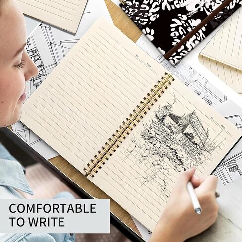 دفتر Notebook Spiral Journal ، A5 Cute Notebooks for Women Men ، حكمت الكلية دفتر Grardcover للعمل والملاحظات ، 60 صفحة مزدوجة الأسلاك لكتابة عباد الشمس البيضاء in Kuwait