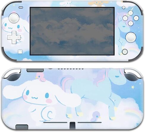 BelugaDesign Fat Cat Switch Skin | Pastel Sticker Wrap Vinyl Decal | Kawaii Cute Cutecore Animal Leaves Cartoon Full Set Compatible with Nintendo Switch 1 (Switch Standard, Multicolored) in Kuwait