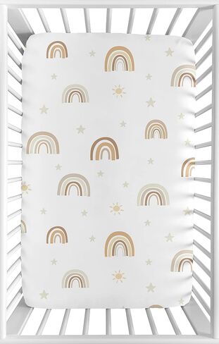 مجموعة ملاءات سرير أطفال من Sweet Jojo Designs Boho Rainbow Girl Baby مجموعة ملاءات سرير للأطفال الرضع حديثي الولادة وغرفة نوم الأطفال الصغار مرتبة قياسية قطعتين وردي أحمر الخدود وأصفر تان بوهيمي حديث محايد عتيق ذهبي بنفسجي رمادي داكن in Kuwait