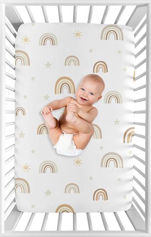 مجموعة ملاءات سرير أطفال من Sweet Jojo Designs Boho Rainbow Girl Baby مجموعة ملاءات سرير للأطفال الرضع حديثي الولادة وغرفة نوم الأطفال الصغار مرتبة قياسية قطعتين وردي أحمر الخدود وأصفر تان بوهيمي حديث محايد عتيق ذهبي بنفسجي رمادي داكن in Kuwait