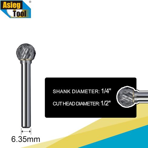 مبرد دوار من كربيد التنجستن اس دي 5 على شكل كرة مزدوجة مع ساق 1/4 انش لقمة مثقاب in Kuwait