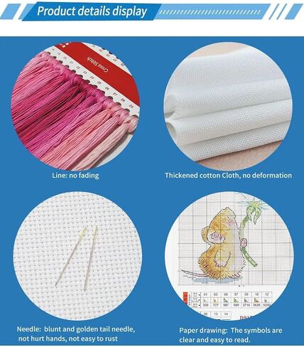 Dooxvey Cross Stitch Kits for Adults Stamped Full Range of Embroidery Starter Kits for Beginners 11CT Printed Cross Stitch Patterns Needlepoint Kits Stamped Crossstitching-Rainbow Wolf 16x20 inch in Kuwait