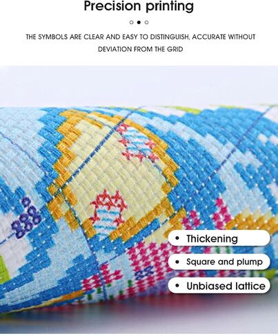 Dooxvey Cross Stitch Kits for Adults Stamped Full Range of Embroidery Starter Kits for Beginners 11CT Printed Cross Stitch Patterns Needlepoint Kits Stamped Crossstitching-Rainbow Wolf 16x20 inch in Kuwait