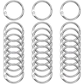 Amostby Loore Leaf Binder Rings ، 60pcs Binder Rings -keykain ، حلقات رئيسية للمدرسة ، المكتب ، المنزل (1 بوصة)