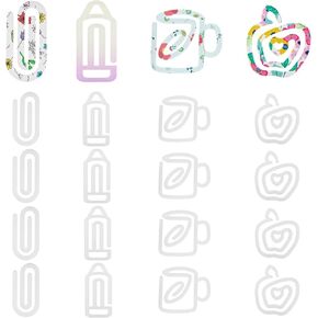 20 Pcs Sublimation Blanks Acrylic Paper Clips Jumbo Sublimation Paper Clips Heat Transfer for Crafts Gifts School Office Business Home DIY Supplies, 4 Designs