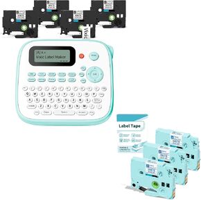 Label Maker, D210S Label Maker Machine with 4 Laminated Tapes and 3 Iron-on Clothing Label Tapes